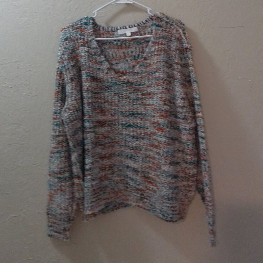 Adison Parker Multicolor Marled Knit Long Sleeve Sweater Size Large